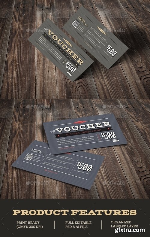 GraphicRiver - Vintage Hipster VoucherCard 17529873