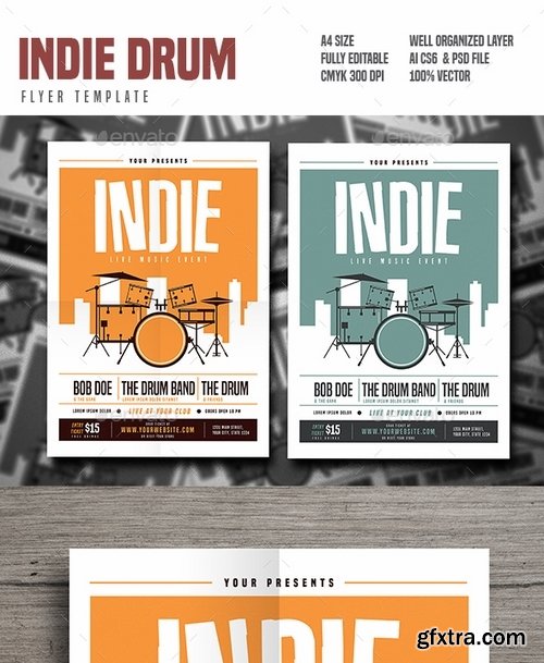 GraphicRiver - Indie Drum Music Flyer 19269401