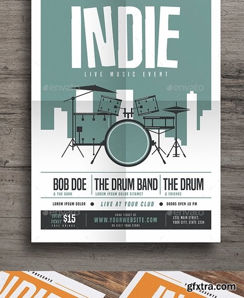 GraphicRiver - Indie Drum Music Flyer 19269401