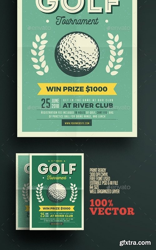 GraphicRiver - Vintage Golf Flyer 18447621