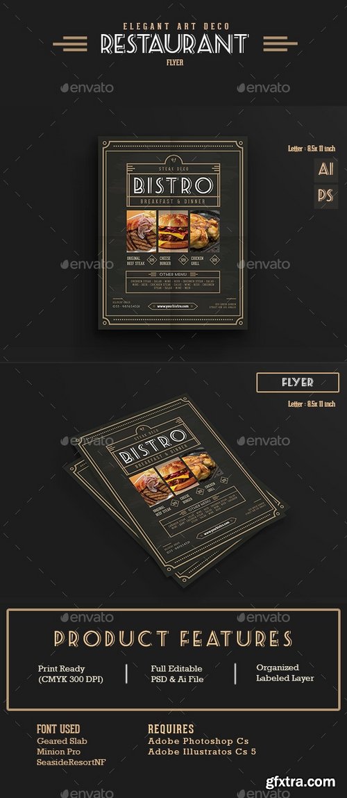 GraphicRiver - Elegant Restaurant Flyermenu 14010146