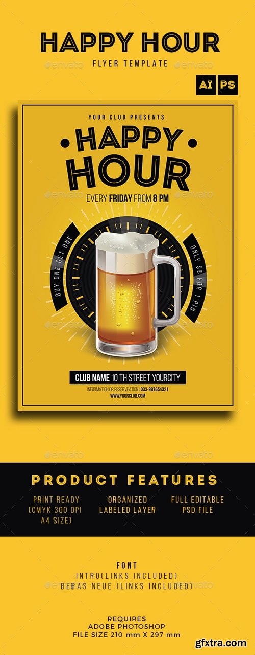 GraphicRiver - Happy Hour Beer Promotion 13275675