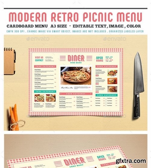 GraphicRiver - Modern Retro Picnic Cardboard Menu 19229600