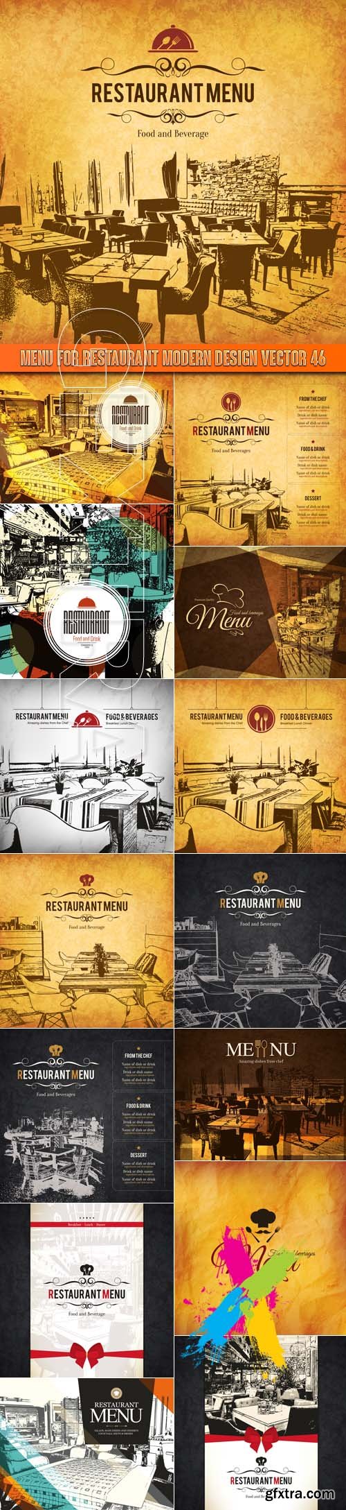 Menu for restaurant modern design vector 46