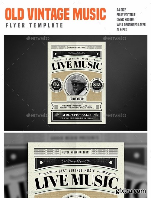 GraphicRiver - Old vintage music flyer 16193007