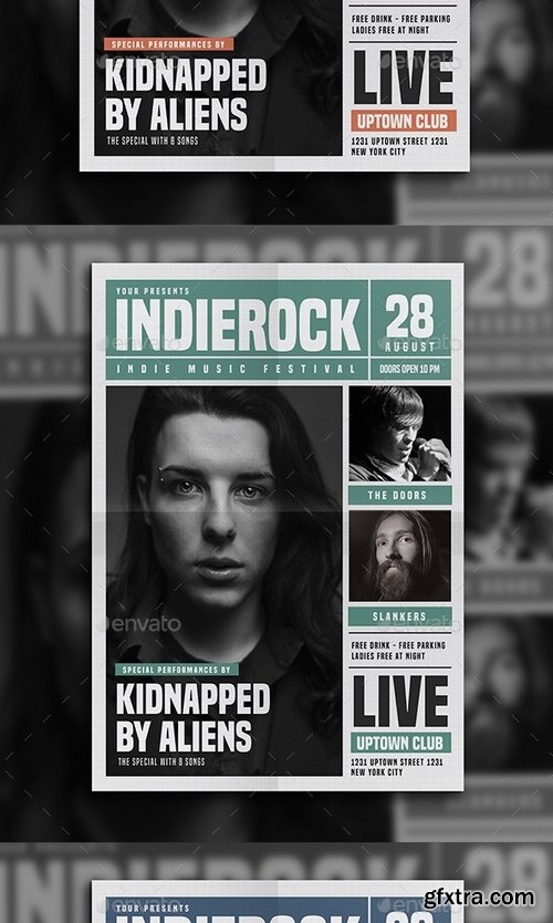 GraphicRiver - Indie Rock Newspaper Style Flyer 15846952