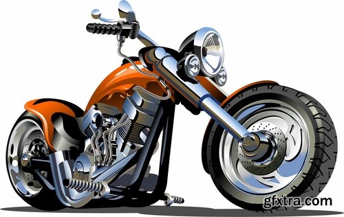 Collection of retro sportbike motorcycle chopper race racer 25 EPS