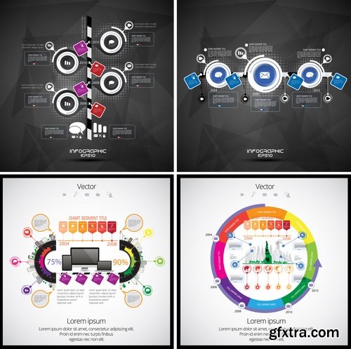 Collection of infographics idea light bulb turn based strategy for business success 2-25 EPS