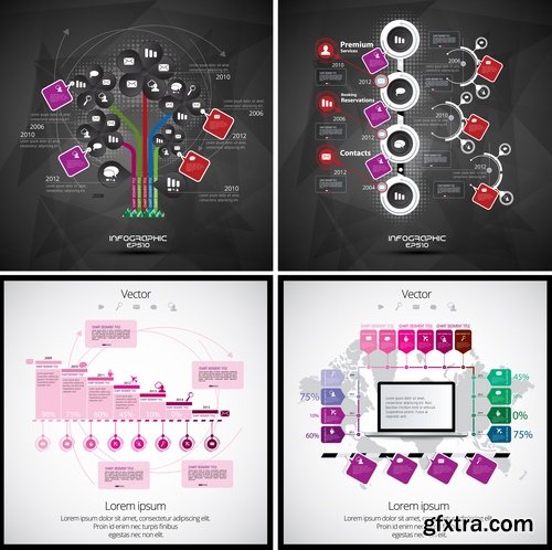 Collection of infographics idea light bulb turn based strategy for business success 2-25 EPS