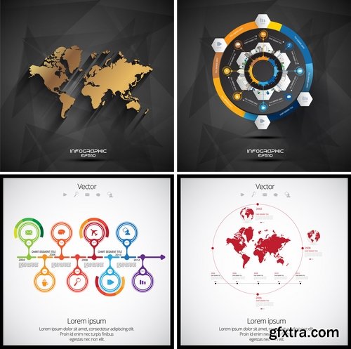 Collection of infographics idea light bulb turn based strategy for business success 2-25 EPS