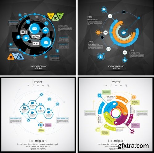 Collection of infographics idea light bulb turn based strategy for business success 2-25 EPS