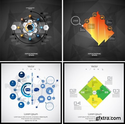 Collection of infographics idea light bulb turn based strategy for business success 2-25 EPS