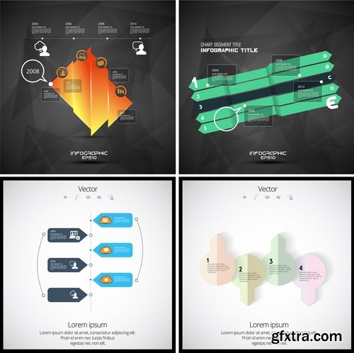 Collection of infographics idea light bulb turn based strategy for business success 2-25 EPS