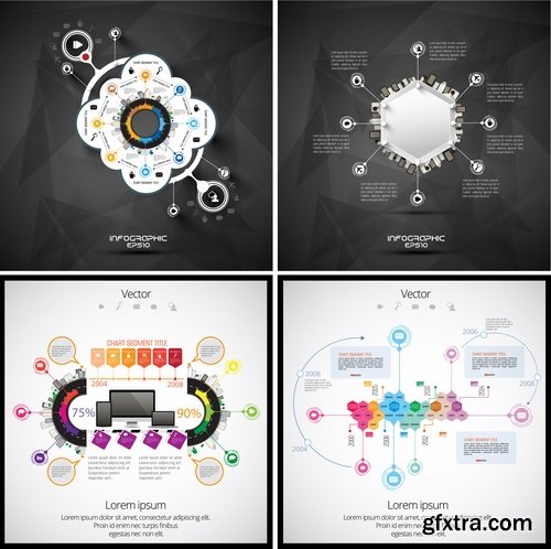 Collection of infographics idea light bulb turn based strategy for business success 2-25 EPS