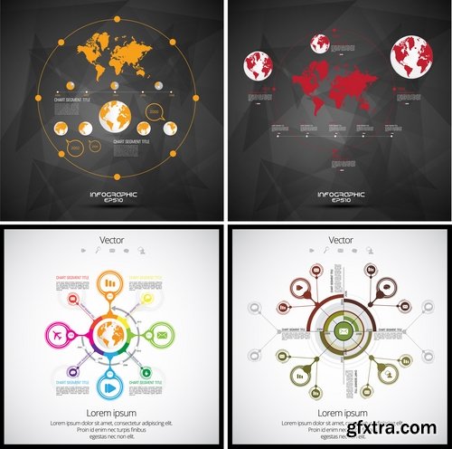 Collection of infographics idea light bulb turn based strategy for business success 2-25 EPS