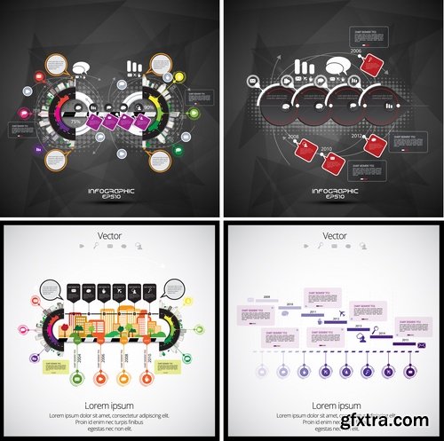 Collection of infographics idea light bulb turn based strategy for business success 2-25 EPS