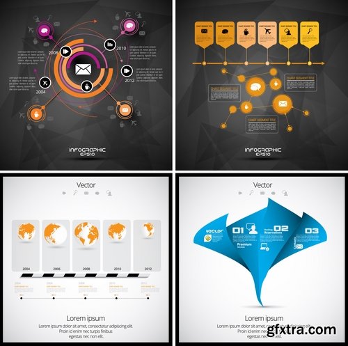 Collection of infographics idea light bulb turn based strategy for business success 2-25 EPS