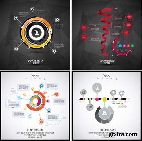 Collection of infographics idea light bulb turn based strategy for business success 2-25 EPS