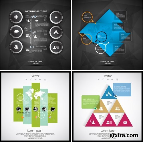 Collection of infographics idea light bulb turn based strategy for business success 2-25 EPS