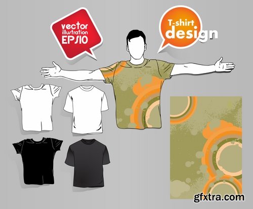 Collection image for clothes image for T-shirt template example stickers 3-25 EPS