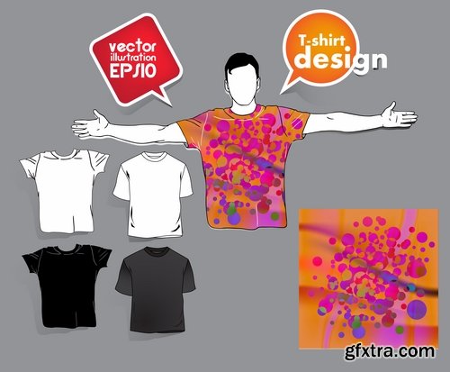 Collection image for clothes image for T-shirt template example stickers 3-25 EPS