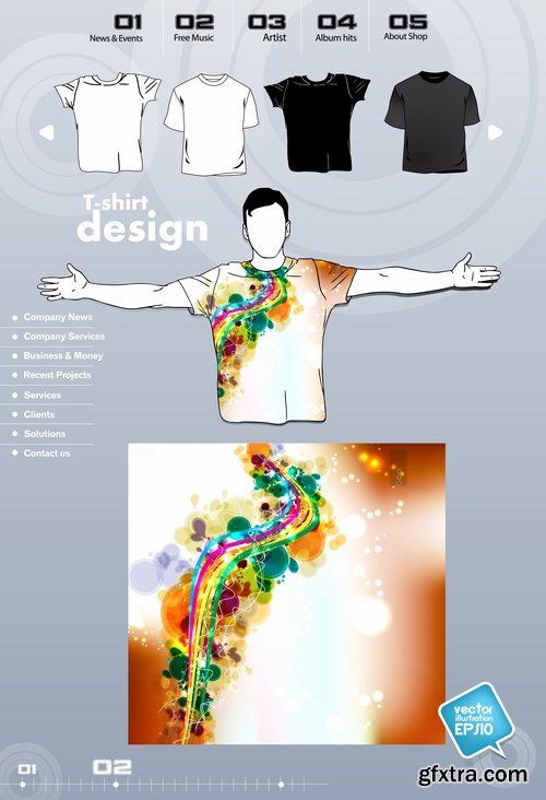 Collection image for clothes image for T-shirt template example stickers 3-25 EPS