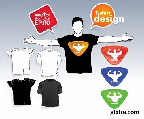 Collection image for clothes image for T-shirt template example stickers 3-25 EPS