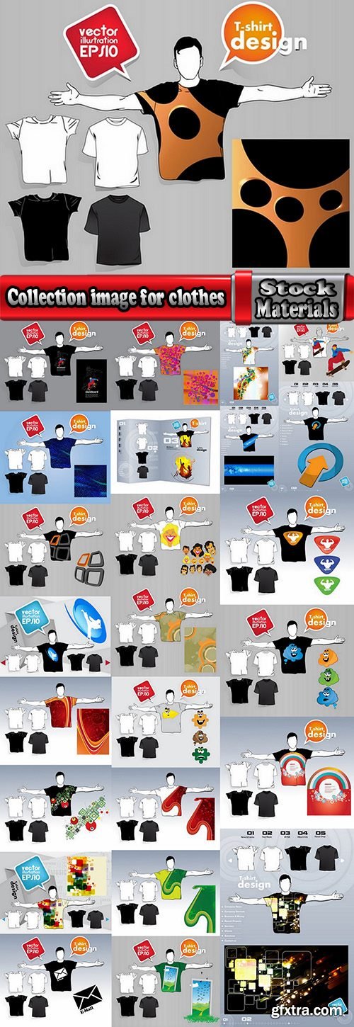 Collection image for clothes image for T-shirt template example stickers 3-25 EPS