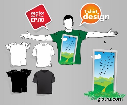 Collection image for clothes image for T-shirt template example stickers 3-25 EPS