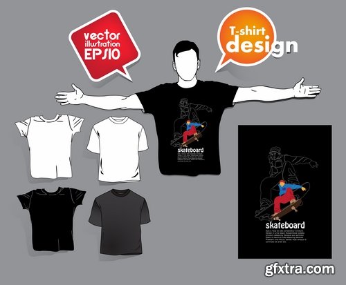 Collection image for clothes image for T-shirt template example stickers 3-25 EPS