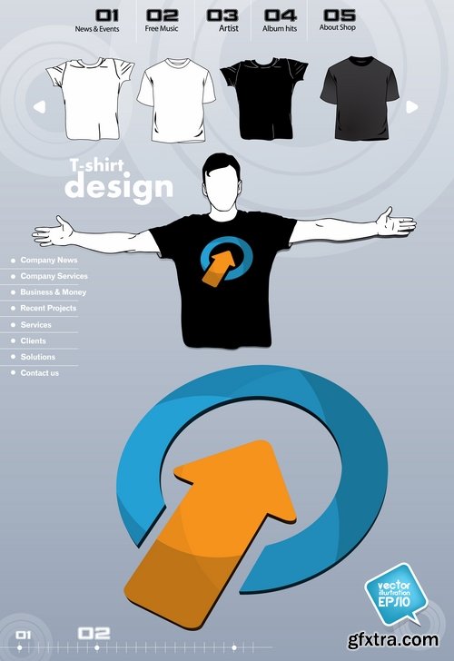 Collection image for clothes image for T-shirt template example stickers 3-25 EPS