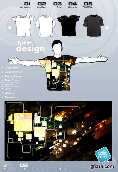 Collection image for clothes image for T-shirt template example stickers 3-25 EPS