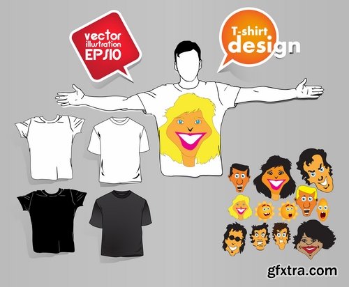 Collection image for clothes image for T-shirt template example stickers 3-25 EPS