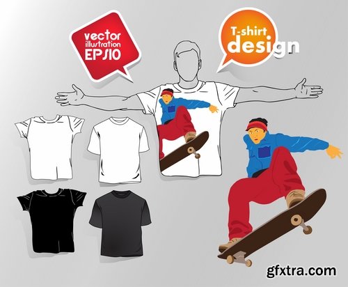 Collection image for clothes image for T-shirt template example stickers 3-25 EPS