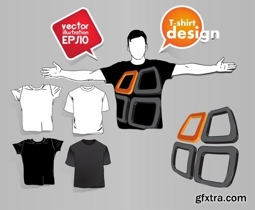 Collection image for clothes image for T-shirt template example stickers 3-25 EPS