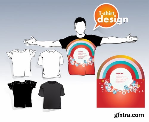 Collection image for clothes image for T-shirt template example stickers 3-25 EPS