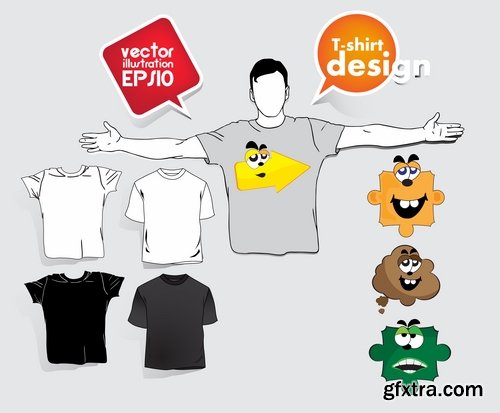 Collection image for clothes image for T-shirt template example stickers 3-25 EPS