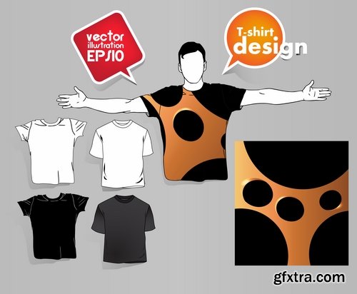 Collection image for clothes image for T-shirt template example stickers 3-25 EPS