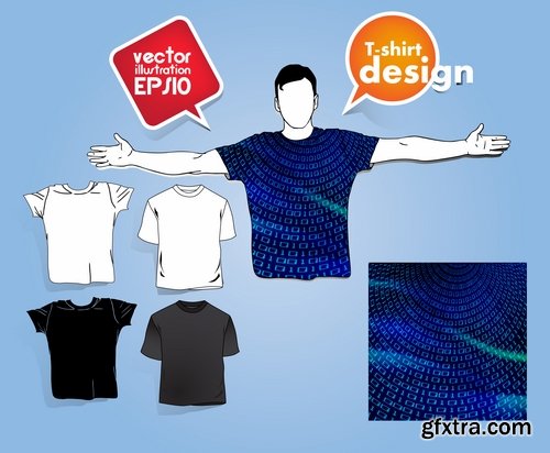 Collection image for clothes image for T-shirt template example stickers 3-25 EPS