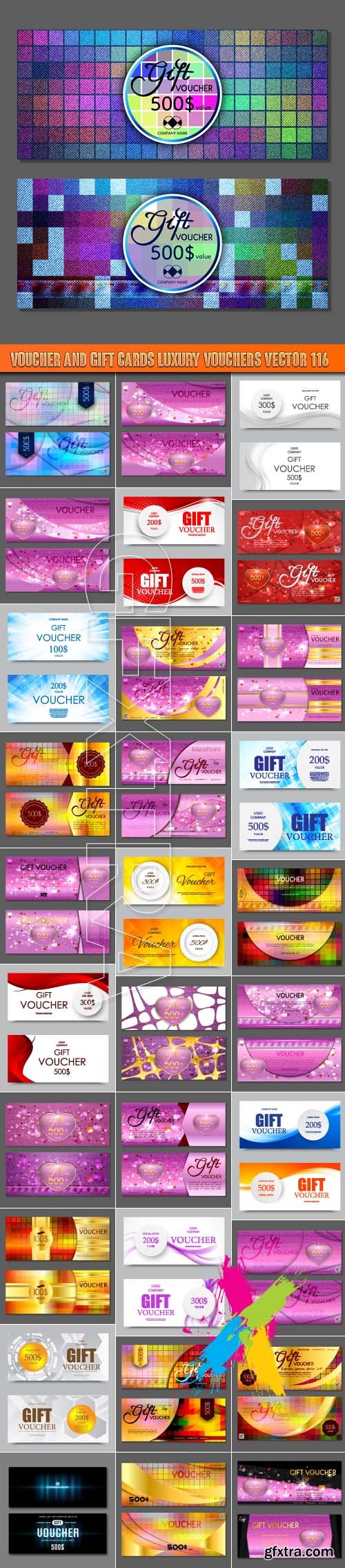 Voucher and gift cards luxury vouchers vector 116