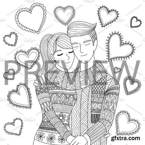 CreativeMarket 50% OFF for 35 Valentine's coloring 1250917