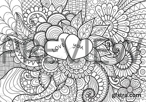 CreativeMarket 50% OFF for 35 Valentine's coloring 1250917