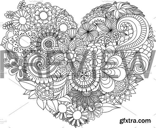 CreativeMarket 50% OFF for 35 Valentine's coloring 1250917