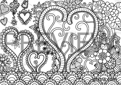 CreativeMarket 50% OFF for 35 Valentine's coloring 1250917