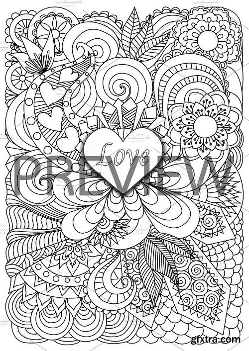 CreativeMarket 50% OFF for 35 Valentine's coloring 1250917