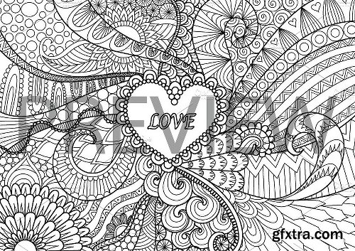 CreativeMarket 50% OFF for 35 Valentine's coloring 1250917