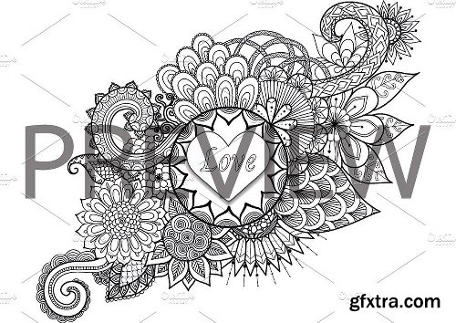 CreativeMarket 50% OFF for 35 Valentine's coloring 1250917