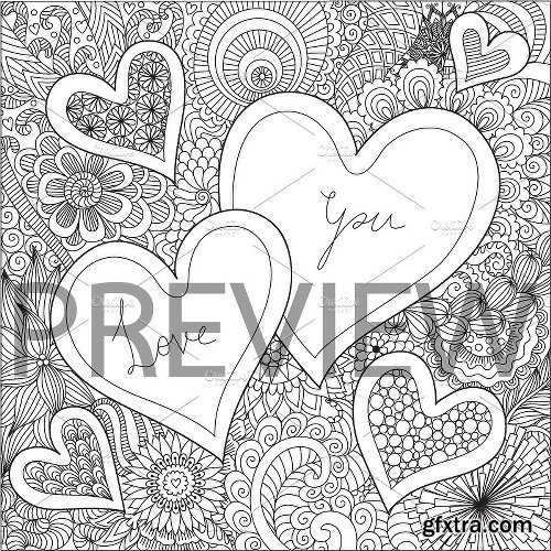 CreativeMarket 50% OFF for 35 Valentine's coloring 1250917