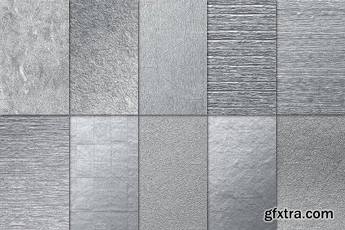 CreativeMarket 50 Silver Foil Textures/Backgrounds 1239076