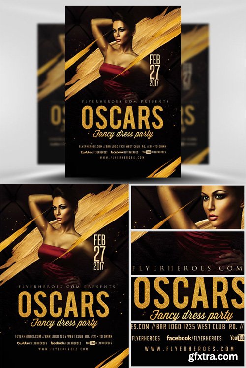 Oscars Fancy Dress Party Flyer Template V4